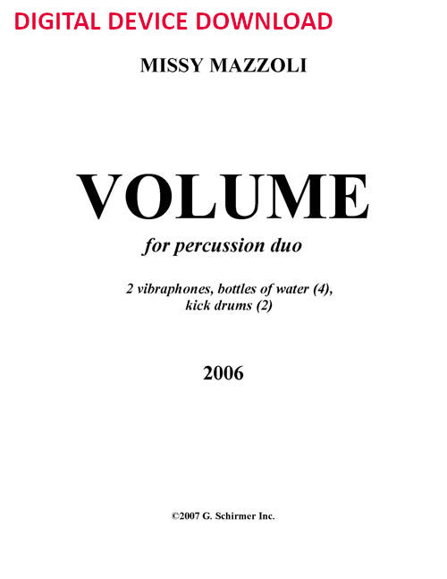 Volume (for two vibraphones) - Digital (Not Printable)