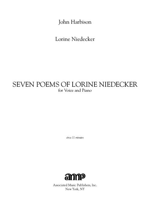 Seven Poems of Lorine Niedecker - Digital