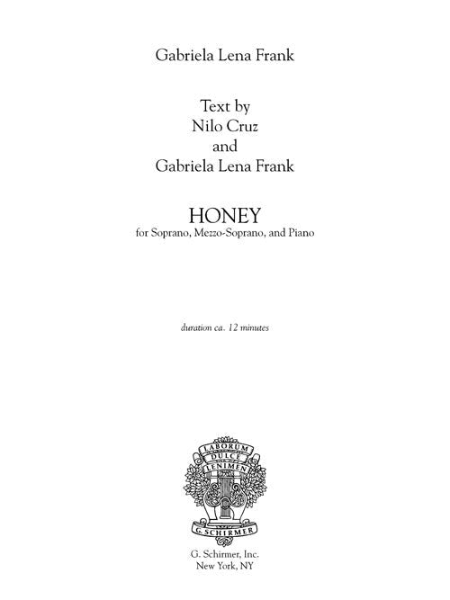 Honey (for soprano, mezzo-soprano and piano) - Digital