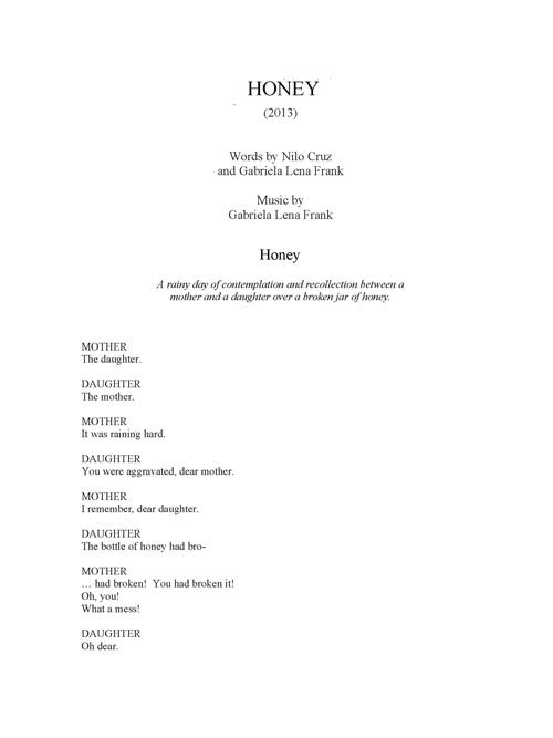 Honey (for soprano, mezzo-soprano and piano) - Digital