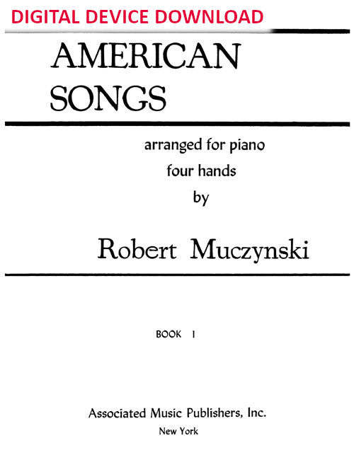 American Songs, Book 1, for piano/4 hands - Digital (Not Printable)