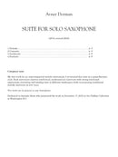Suite for Solo Saxophone - Digital (Not Printable)