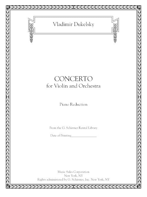 Violin Concerto (solo part and piano reduction)