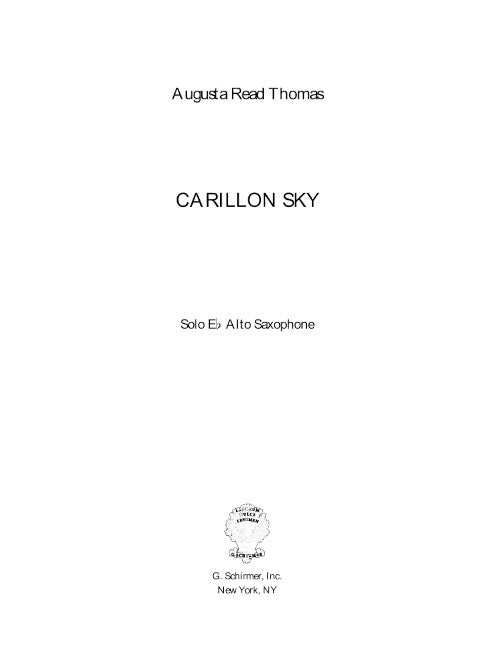 Carillon Sky (alto saxophone version) - solo part (alto sax)