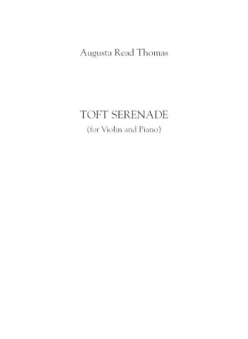 Toft Serenade (for violin and piano)