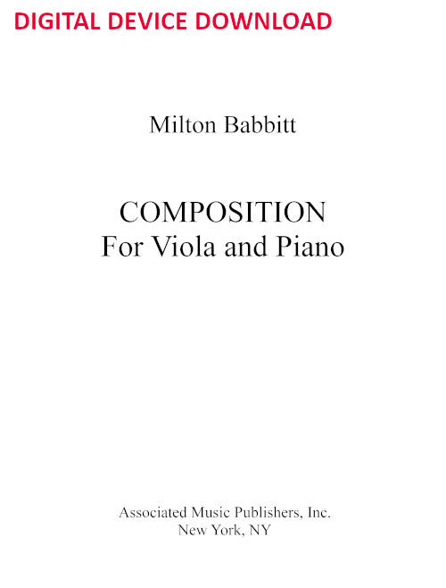 Composition for Viola and Piano - Digital (Not Printable)