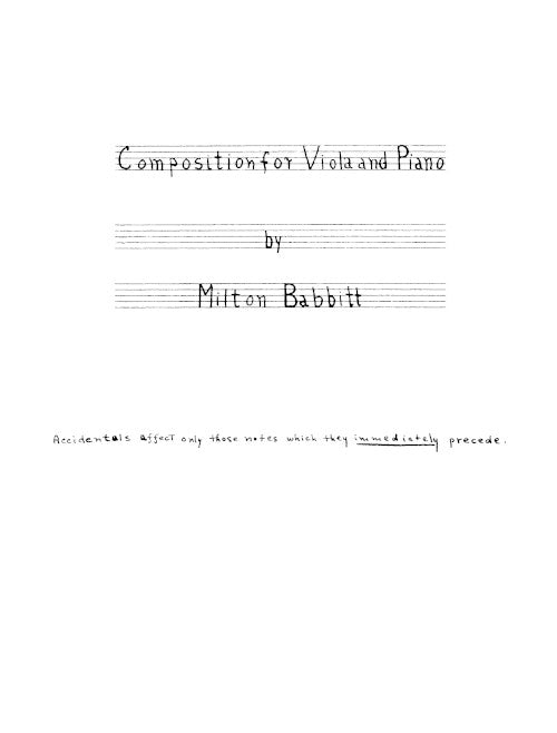 Composition for Viola and Piano
