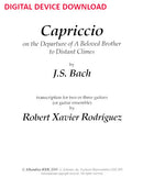 Capriccio on the departure of his beloved brother to distant climes - Digital (Not Printable)