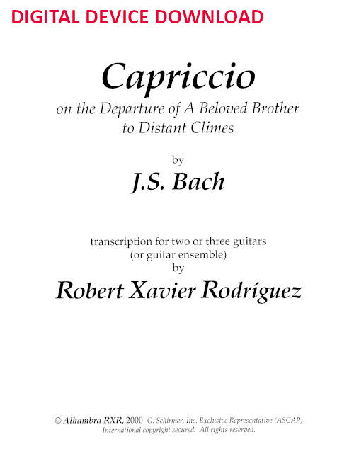 Capriccio on the departure of his beloved brother to distant climes - Digital