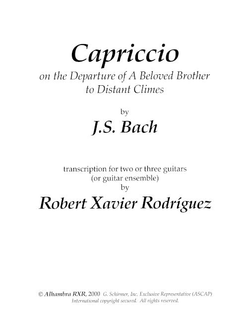Capriccio on the departure of his beloved brother to distant climes
