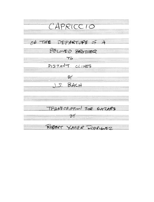 Capriccio on the departure of his beloved brother to distant climes - Digital (Not Printable)
