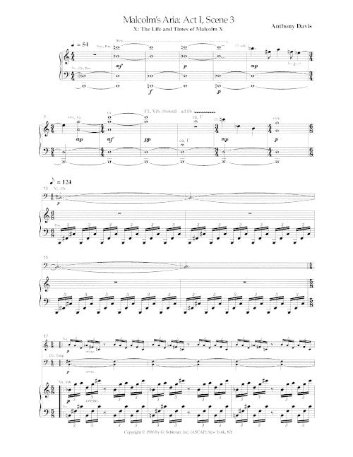 Malcolm’s Prison Aria, from X: The Life and Times of Malcolm X (original key) - Digital (Not Printable)