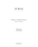 It Was... for soprano and ensemble