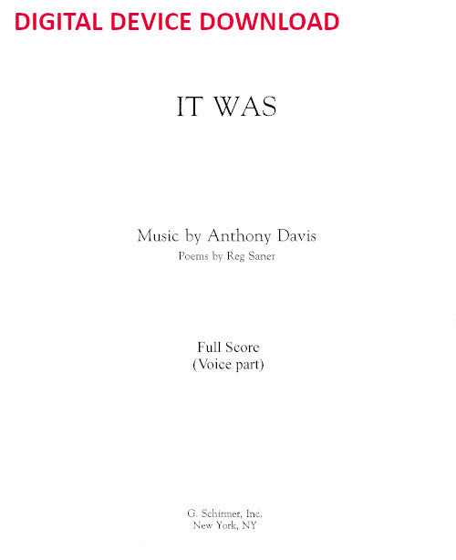 It Was... for soprano and ensemble - Digital (Not Printable)