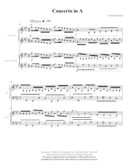 Concerto in A (2-piano reduction)