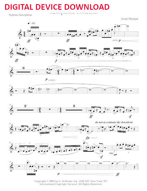 Saxophone Concerto - solo part (soprano saxophone) - Digital