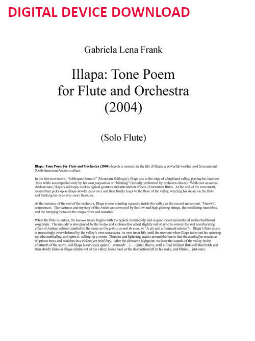 Illapa: Tone Poem for Flute and Orchestra - Digital