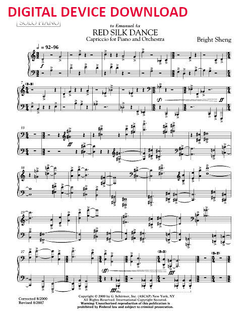 Red Silk Dance - solo part (piano) - Digital