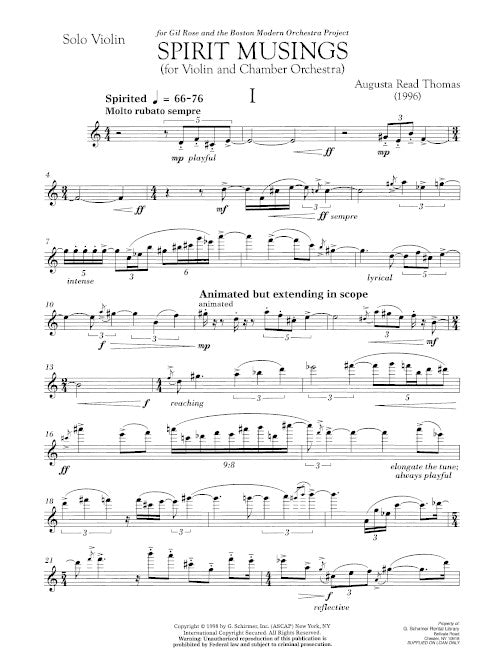 Spirit Musings - solo part (violin)
