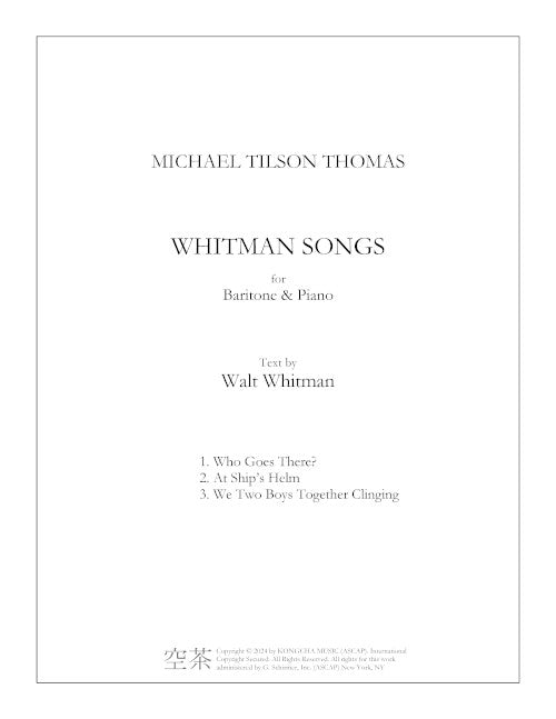 Whitman Songs - Digital (Not Printable)