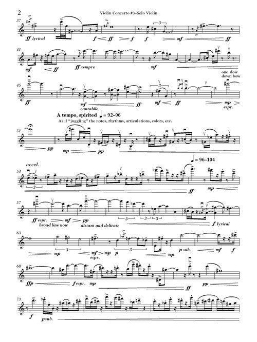 Violin Concerto No. 3, Juggler in Paradise - solo part (violin) - Digital