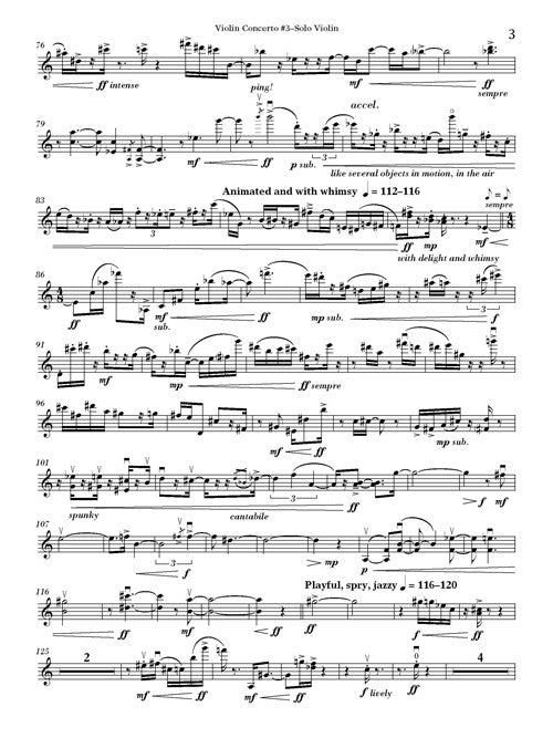 Violin Concerto No. 3, Juggler in Paradise - solo part (violin) - Digital
