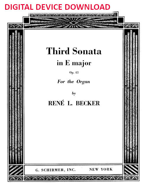 Third Sonata, in E - Digital (Not Printable)