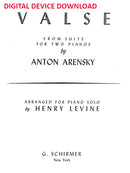 Valse (from Suite No. 1), arr. - Digital (Not Printable)