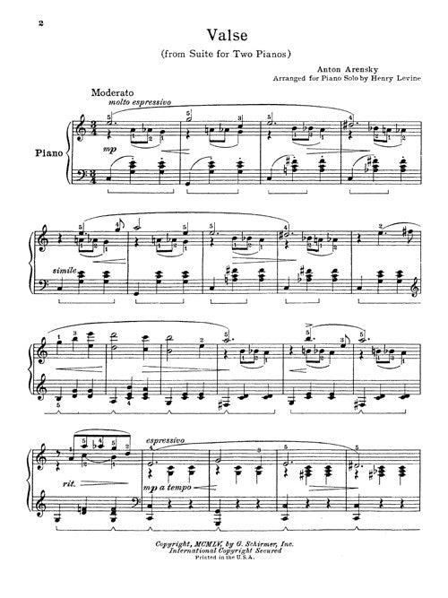 Valse (from Suite No. 1), arr. - Digital (Not Printable)