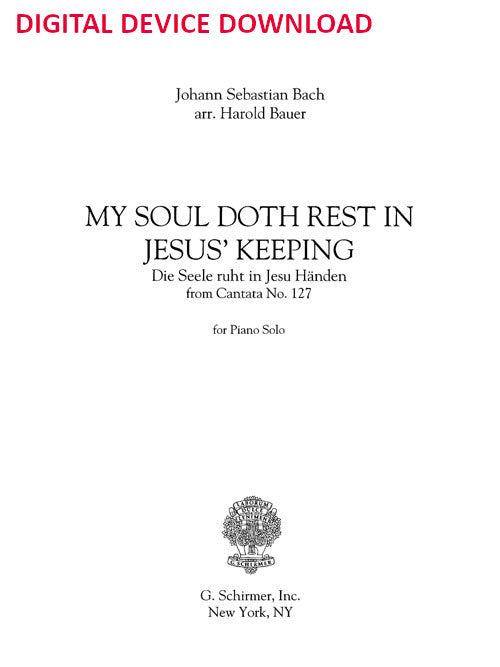 Die Seele ruht in Jesu Händen, from Cantata 127 (arr.) - Digital (Not Printable)