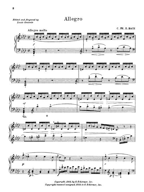 Allegro (from Keyboard Sonata in F minor, Wq. 63/6, H. 75) - Digital (Not Printable)