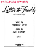 Letter to Freddy - Digital (Not Printable)