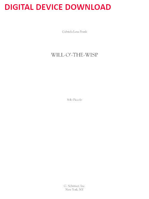 Will-o'-the-Wisp - solo part (piccolo) - Digital