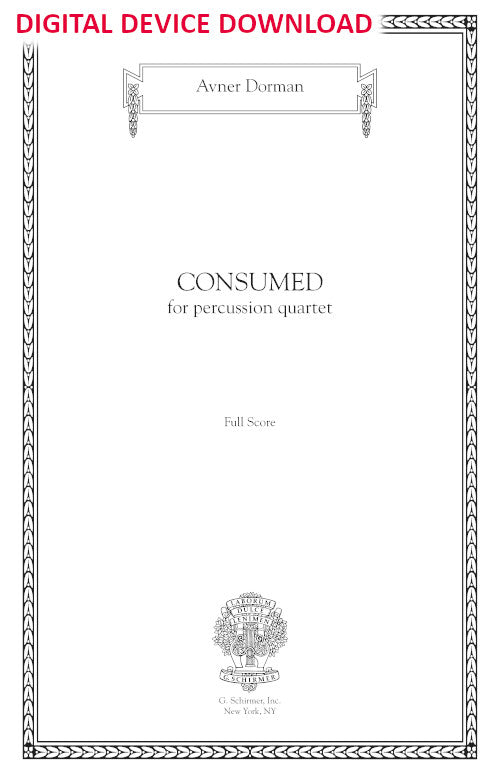 Consumed, for percussion quartet - Digital (Not Printable)