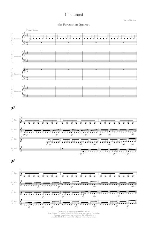 Consumed, for percussion quartet