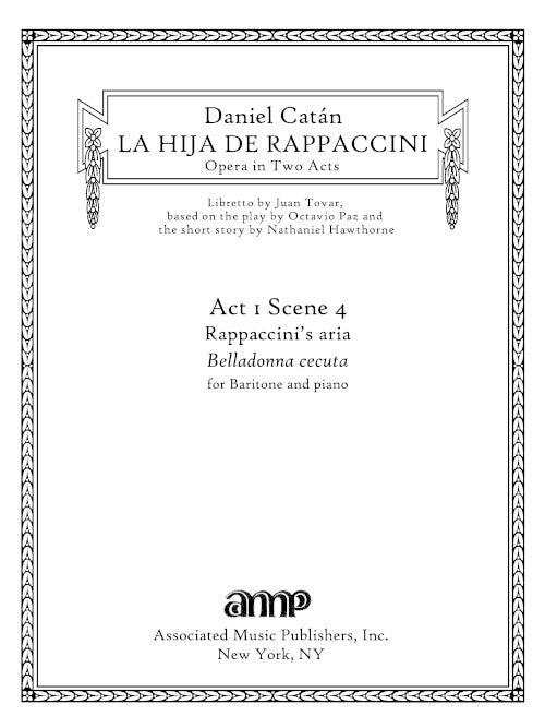 Belladonna cecuta (Rappaccini's aria, from "Rappaccini's Daughter")