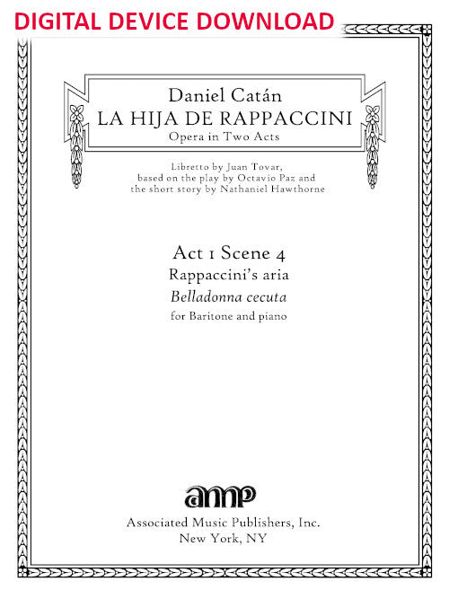 Belladonna cecuta (Rappaccini's aria, from "Rappaccini's Daughter") - Digital (Not Printable)