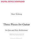 Three Pieces for Guitar - Digital (Not Printable)