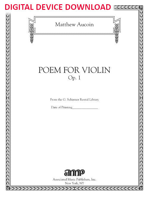 Poem for Violin - Digital (Not Printable)