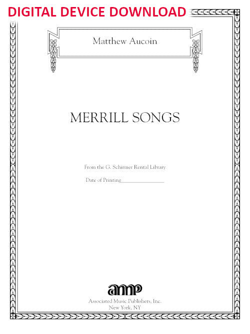 Merrill Songs for tenor and piano - Digital