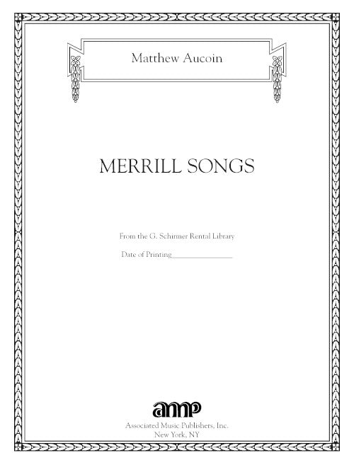 Merrill Songs for tenor and piano