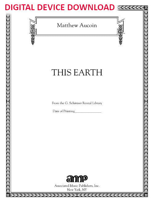 This Earth (for voice and piano) - Digital