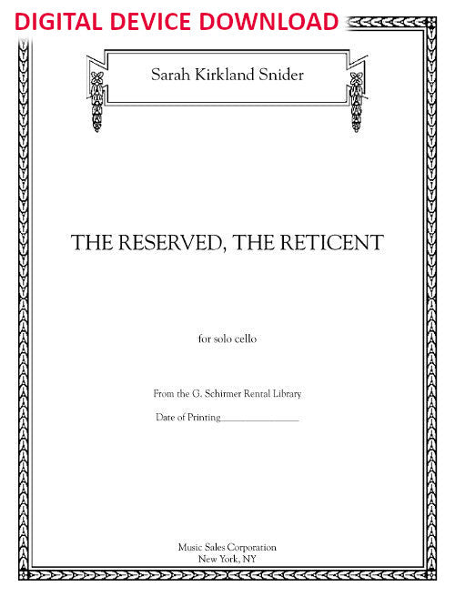 The Reserved, the Reticent - Digital