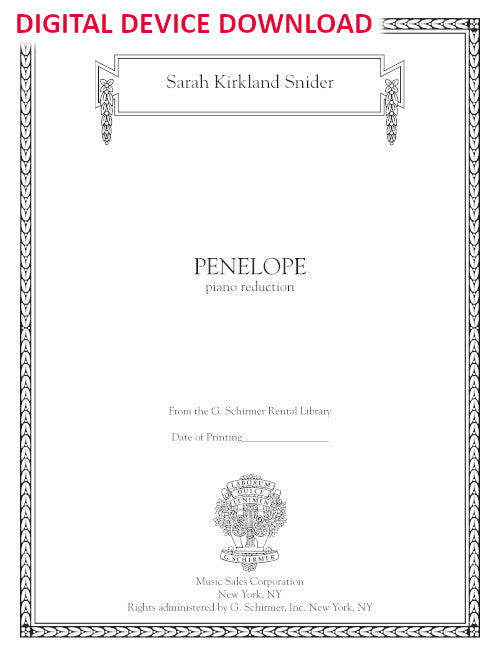 Penelope (vocal score) - Digital