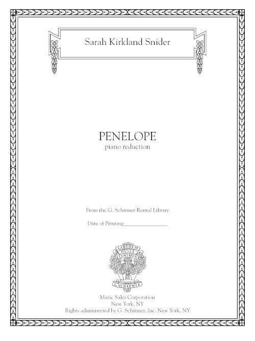 Penelope (vocal score)