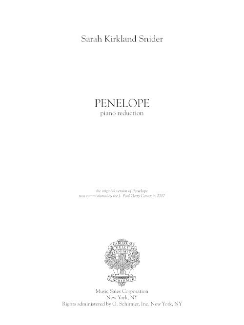 Penelope (vocal score)