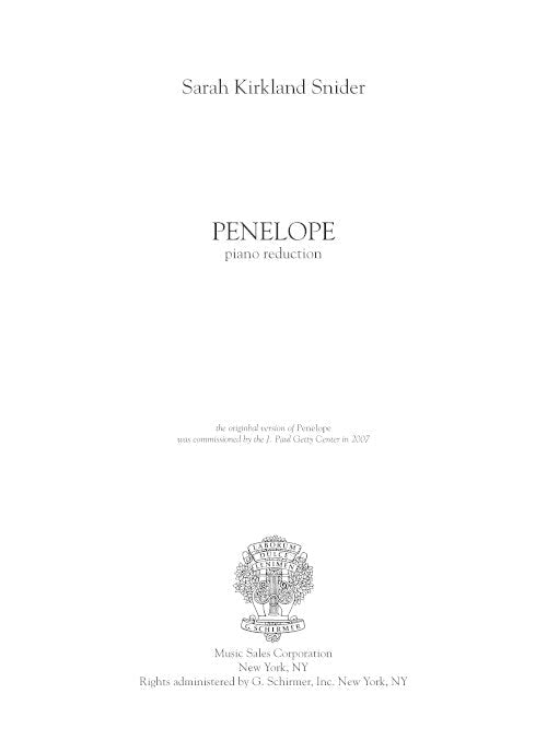 Penelope (vocal score) - Digital