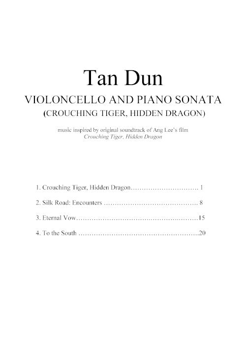 Crouching Tiger Sonata for cello and piano