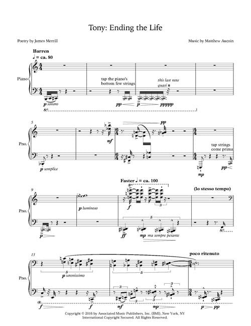Tony: Ending the Life for tenor and piano - Digital (Not Printable)