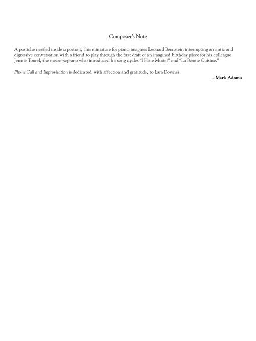 Phone Call and Improvisation - Digital (Not Printable)